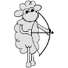Sheep with bow