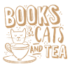 books and cats and tea