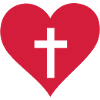 Heart with Christian Cross cutout