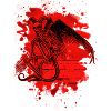 Sitting Demon – bleached red