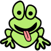 Frog with tongue