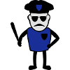 Policeman with truncheon