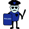 Polizist mit Schlagstock