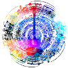 Gitarre mit Noten bunt