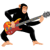 Monkey with bass guitar