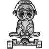 Affe Kopfhörer Longboard