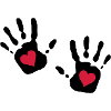 Double Handprint Red Heart