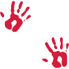 Bloody Red Hand Prints