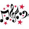 Music Notes and Stars 2c