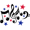 Music Notes and Stars 3c