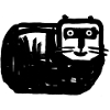 Schwarzweiße Katze Kontrastdesign