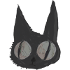 Psycho Cat, schwarze Katze, Illustration