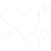 several white hearts