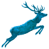 Deer Jumping blue