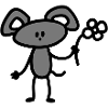 Souris avec des fleurs