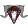 Skull and roses