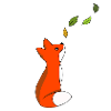 Fuchs mit Blätter