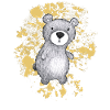 Bear honey yellow leaves