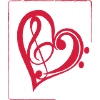 Treble clef & bass clef heart