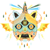 Halloween bat monster illustration