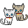deux chats pixel