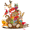 Animals celebrate Christmas