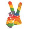 Farbiges Peace Zeichen