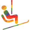Farbiger Ski Läufer