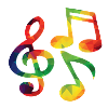 Bunte Musiknoten