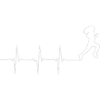 Female runner in heartbeat line