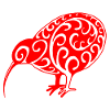 New Zealand: kiwi in red