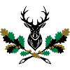 Hirsch Geweih Eiche Logo 3farbig