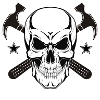 Totenkopf mit Hammer
