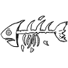Skelettfisch im Kontrast