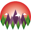 geometric mountain sunrise