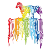 Zebras auf dem Regenbogen