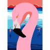 Sunset Flamingo