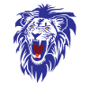 Roaring lion (cut-out) in Blue