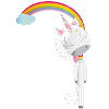 Einhorn hängt am Regenbogen