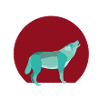 Geometric howling wolf