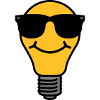 Lightbulb with sunglasses