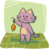Chat avec la souris