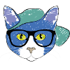 Chat bleu avec Cap