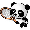 Sweet Panda with tennis racket