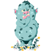 Troll im Blumenbeet