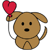 Hundi with heart balloon