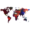 Painted world map