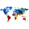 Painted world map