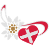 Herz mit Edelweiss Schweiz Fahne