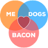 me + dogs + bacon